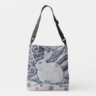 Ajustável Coelho do Natal de inverno Bolsa azul Marinho bran