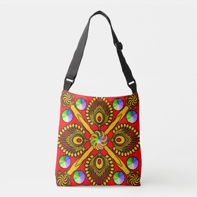 Ajustável Colorido Design Digital Em Todo o Corpo da Bolsa t (Frente)