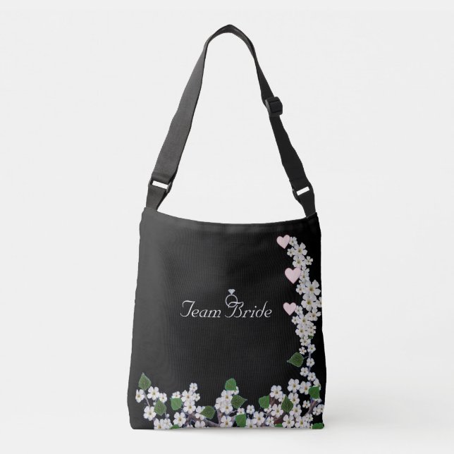 Ajustável Flores de Equipe da Noiva Elegantes em Bolsa Preta (Frente)