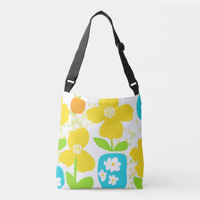 Ajustável Flores frescas Bolsa transversal com impressão tot (Frente)