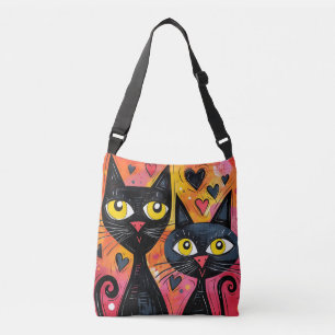 AJUSTÁVEL GATOS NEGROS DE CASCO CRUZADO DE BOLSA
