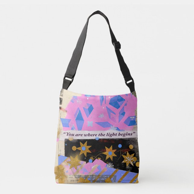Ajustável Gema de Luz - Bolsa Brilho em Ouro Rosa (Frente)