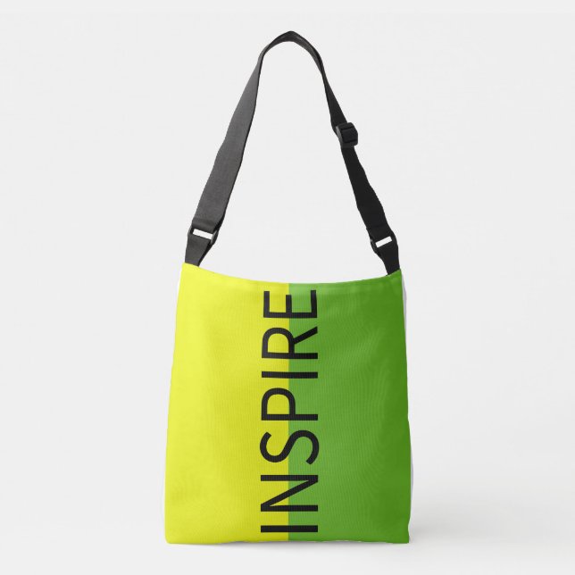 Ajustável Inspire Moderna Tipografia Lime Verde Bolsa Transv (Frente)