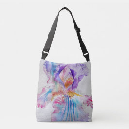 Ajustável Iris Watercolor Bolsa Floral Roxo