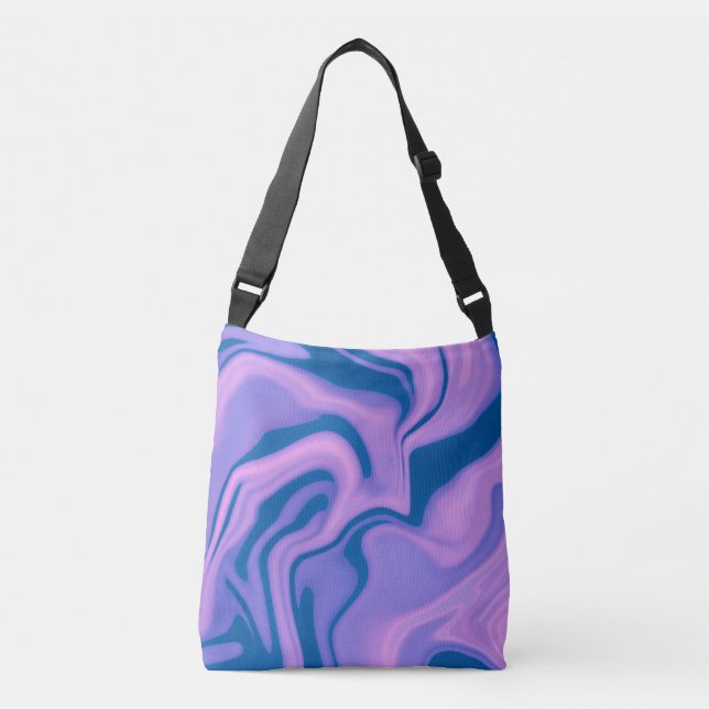 Ajustável Lavanda e Bolsa de mármore líquido azul (Frente)