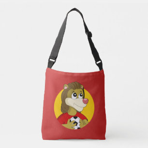 Ajustável Leão segurando uma bolsa de desenho animado de bol