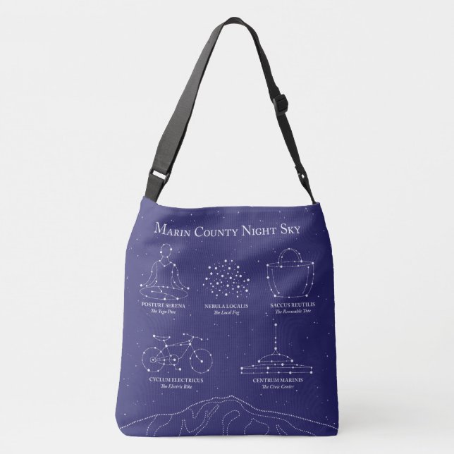 Ajustável Marin County Night Sky Grande Bolsa transversal Az (Verso)