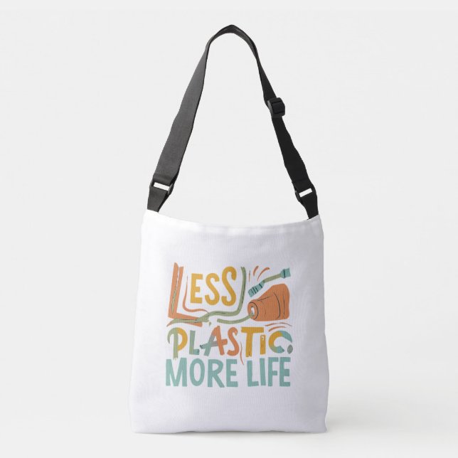 Ajustável Menos Plástico Mais Vida – Bolsa Ecológica de Comp (Frente)