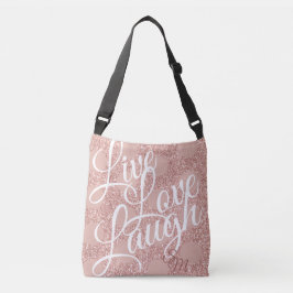 Ajustável Monograma Rosa Blush Live Love Laugh Bolsa
