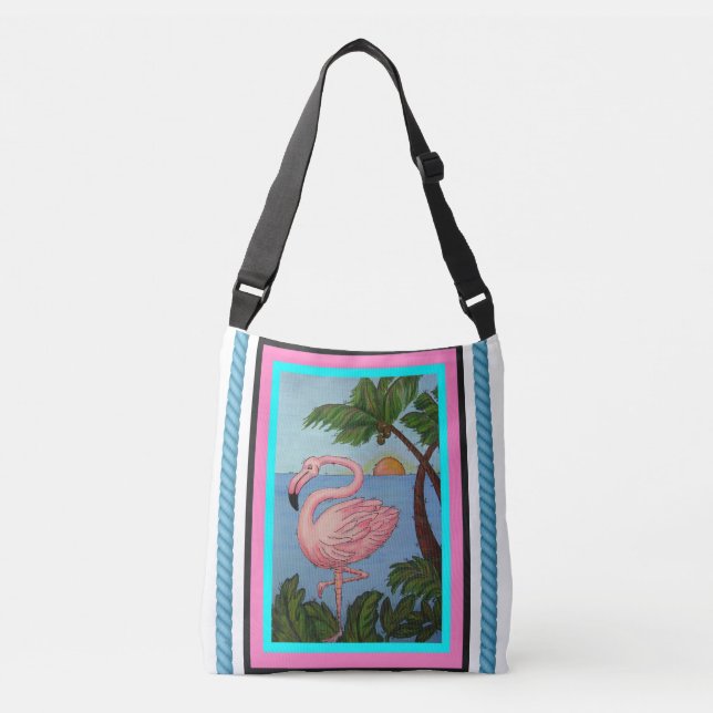 Ajustável O bolsa Bage do paraíso do flamingo (Frente)