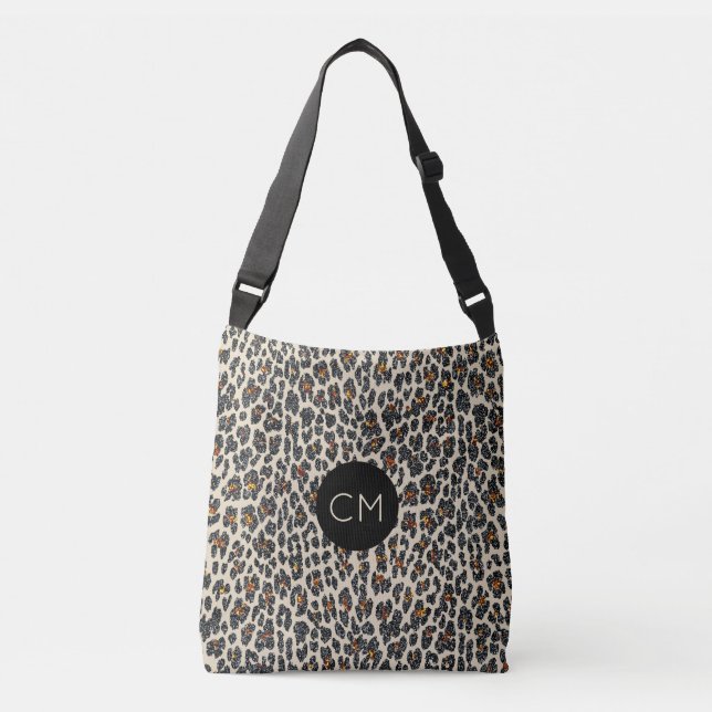 Ajustável O bolsa do monograma da faísca do leopardo (Frente)