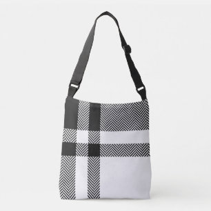 Ajustável Para sua bolsa preta e branca simples e moderna co