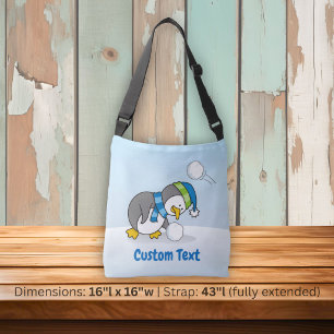 Ajustável Pequeno pinguim pegando uma bolsa de corpo cruzado