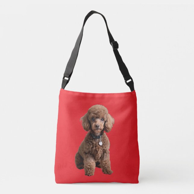 Ajustável Poodle Chic” – Bolsa transversal de poodle fofa (Verso)