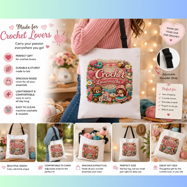 Ajustável Saco de Croché para Amantes | Bolsa de Presente pa (Criador carregado)