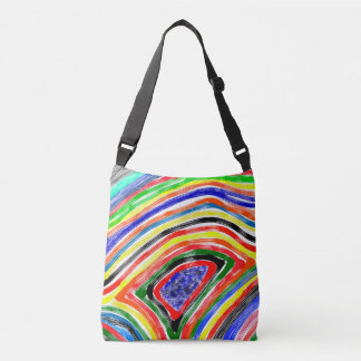 Ajustável "Vibrações de Arco-íris" Bolsa Abstrata de Ombro