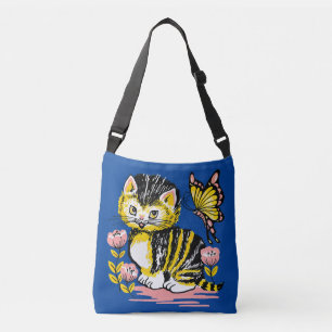 Ajustável Vintage Cat Kitten BOLSA PURSE CROSSBODY BAG