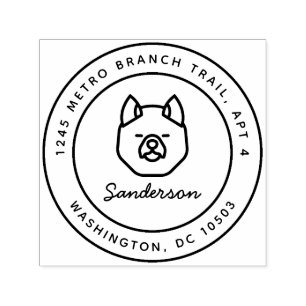 Akita Dog Return Address Self-Inking Carimbo