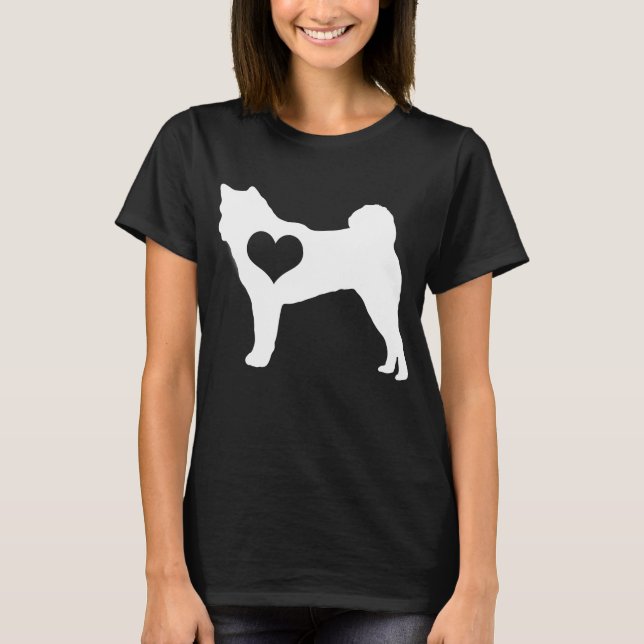 Akita Heart Dark T-Shirt (Frente)