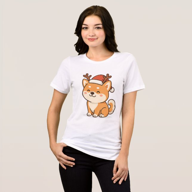 AKITA INU CHRISTMAS FUNNY T-Shirt (Frente Completa)
