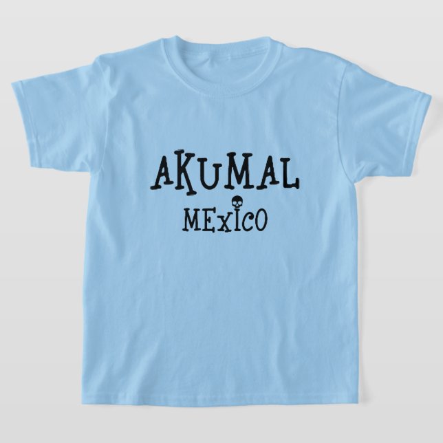 Akumal Mexico Design - Camisa Básica Para Crianças (Postura )