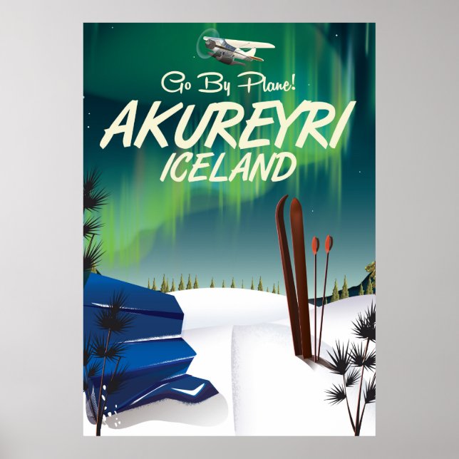 Akureyri poster de viagens da Islândia (Frente)