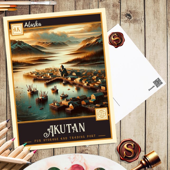 Akutan, Alasca | Cartão postal Vintage (Criador carregado)