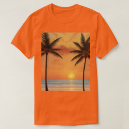 Al Art Morning Sunrise Praia Palm Tres T-Shirt