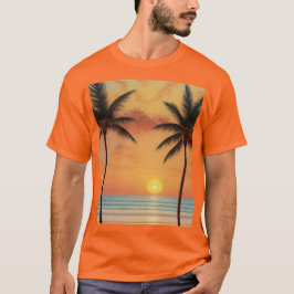 Al Art Morning Sunrise Praia Palm Tres T-Shirt