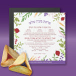 Al Hamichya PERSONALIZEDJewish Bênção Após Refeiçã<br><div class="desc">Perfeito como um pequeno Chanukah ou Bar/Bat Partido Itzvah desiste. Para Purim, Mishloach Manos se embrulha com uma pequena garrafa de vinho e Hamentashen, e vocês estão prontos! O texto do cheio de Al Hamichya - A Bênção Hebraica após comer é cercada por florais, grãos e frutas modernos de Israel....</div>