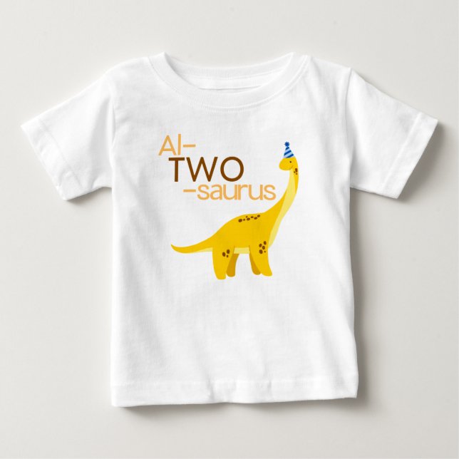 Al-TWO-Surus, Camisa de Dinossauro do Segundo Aniv (Frente)