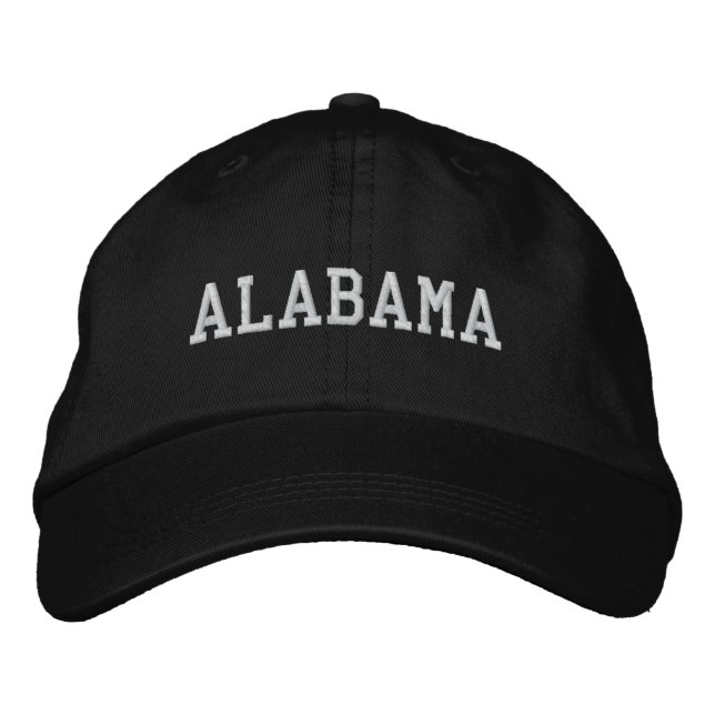 Alabama bordado em Boné preto ajustável (Frente)