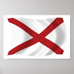 Alabama Flag Poster Impressão