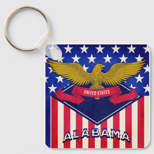 Alabama USA Flag Chaveiro (Frente)