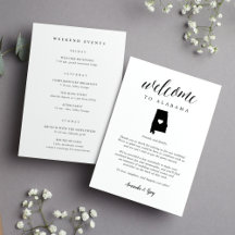 Alabama Wedding Letter & Itinerary