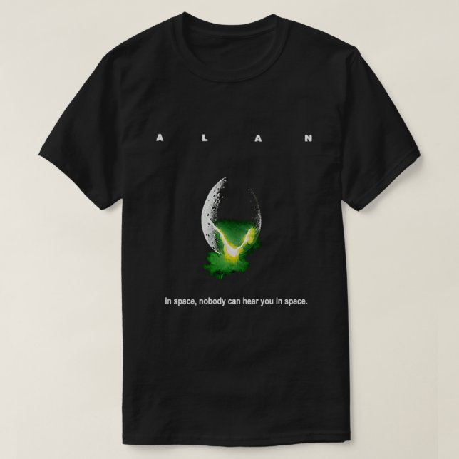 Alan - Alienígena paródia Clássica T-Shirt (Frente do Design)