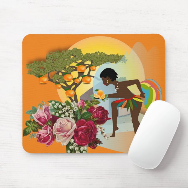 Alarme Laranja-Laranja-Mouse Pad! Mousepad (Com mouse)