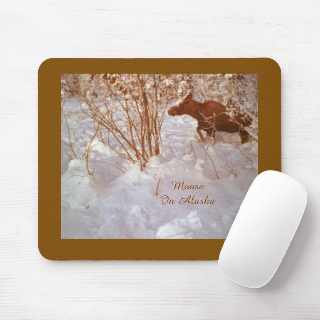Alaska Moose Mouse Pad (Com mouse)