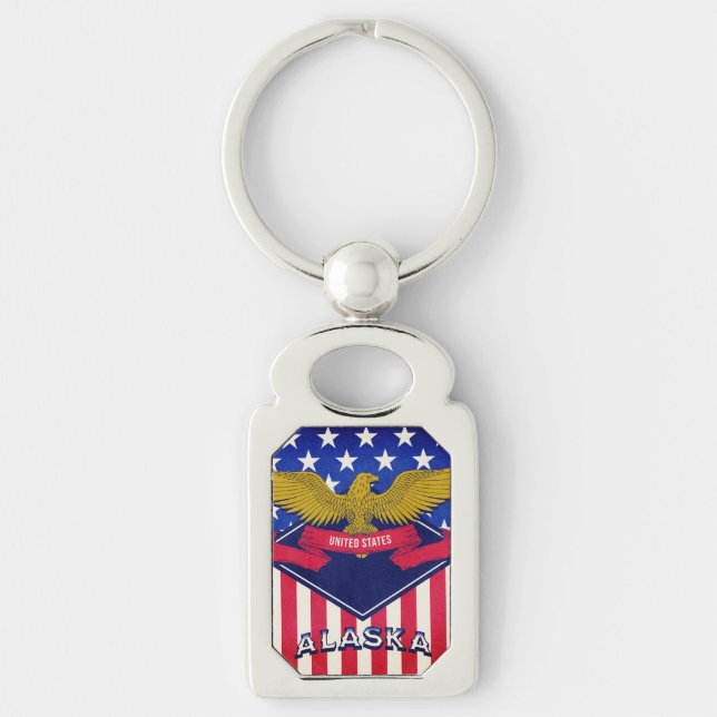 Alaska USA Flag Chaveiro (Frente)