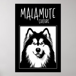 Alaskan Malamute Culture Edgy Pop Art Poster