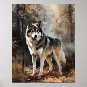 Alaskan Malamute Dog Art Impressão