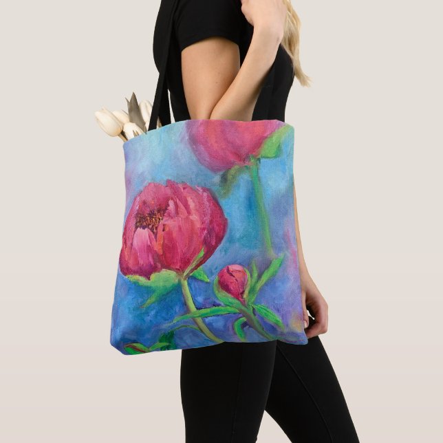 Alaskan Peonies Tote Bag (Close Up)