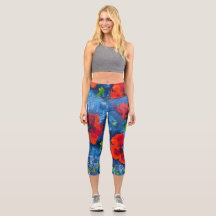 Alaskan Poppies Capri Leggings