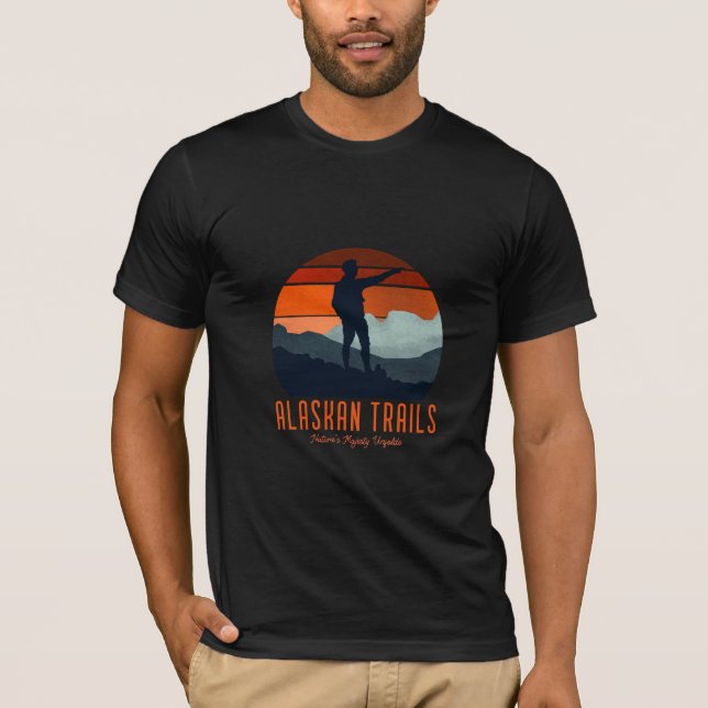 ALASKAN TRAILS Nature's Majestade desdobra T-Shirt (Frente)
