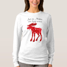 Alaskan Who Loves Moose - T-shirt de Long Sleeve