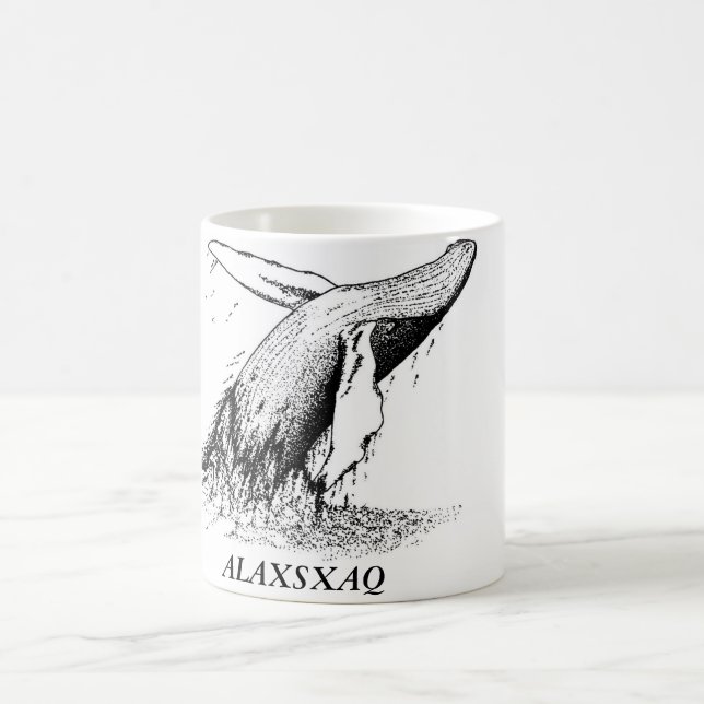 ALAXSXAQ - Caneca de café - gráfico da baleia de (Centro)