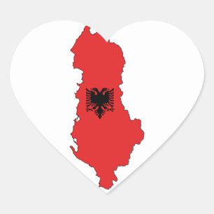 Albânia - mapa e bandeira - etiqueta