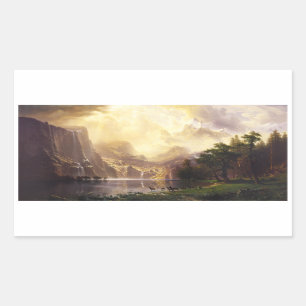 Albert Bierstadt nas etiquetas das montanhas