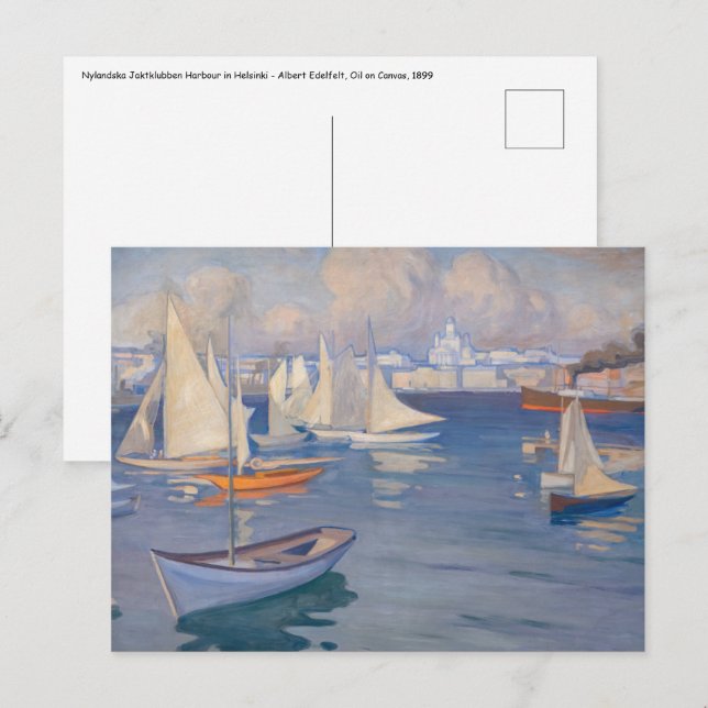 Albert EdelFed - porto no cartão postal de Helsínq (Frente/Verso)