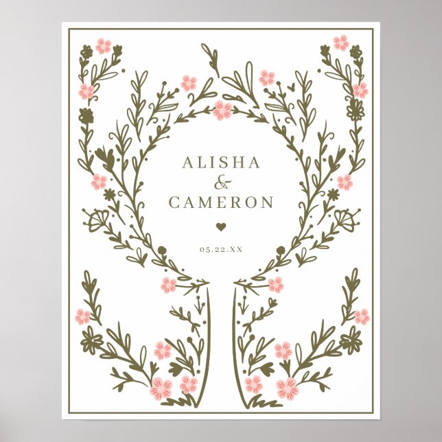 Álbum de Casamento de Árvore de Impressão Digital  (Frente)
